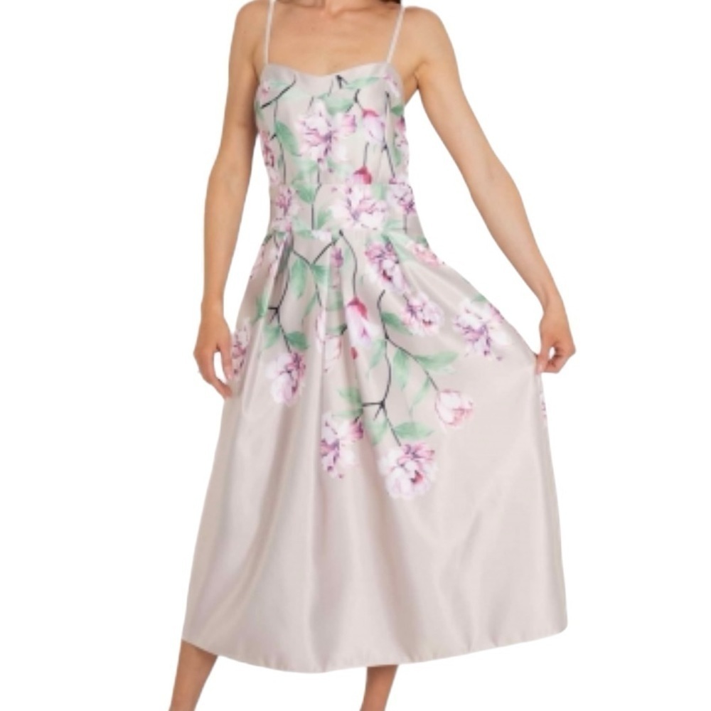 Rinascimento Floral Sleeveless Midi Dress